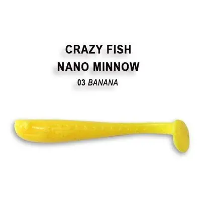 Crazy Fish Gumová Nástraha Nano Minnow Banana Délka: 4cm, Počet kusů: 8ks