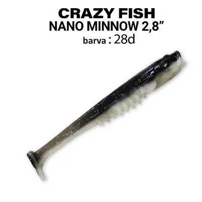 Crazy Fish Gumová Nástraha Nano Minnow 28|D Délka: 7cm, Počet kusů: 5ks