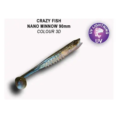 Crazy Fish Gumová Nástraha Nano Minnow 3D Délka: 9cm, Počet kusů: 5ks