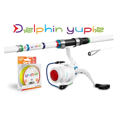 Delphin Dětský Set YUPIE Prut 2,4m 40g 6-díl + Naviják 3T + Vlasec 0,25 mm