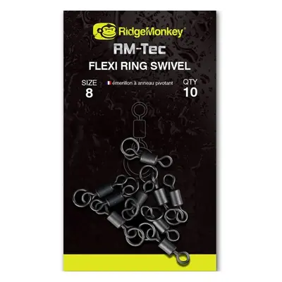 RidgeMonkey Obratlík RM-Tec Flexi Ring Swivel 10ks Velikost: 8