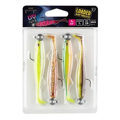 Fox Rage Gumová Nástraha Slick Shad 4 Mixed UV Color Pack Loaded Délka: 9cm, Hmotnost: 7g, Počet