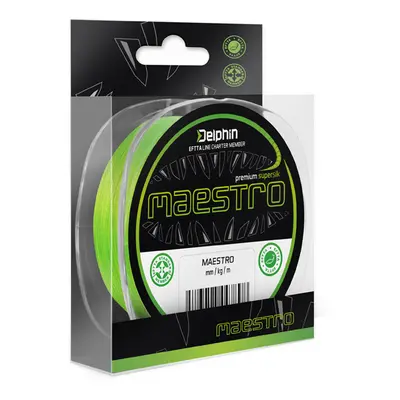 Delphin Pletená Šňůra Maestro Fluo Zelená 150m Nosnost: 8,0kg, Průměr: 0,13mm