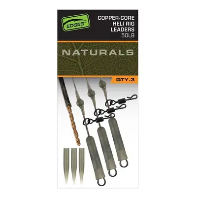 Fox Montáž Edges Naturals Copper Core Heli Rig Leaders 3ks