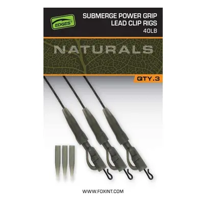 Fox Montáž Naturals Submerge Power Grip Lead Clip Leaders 75cm 3ks Nosnost: 40lb