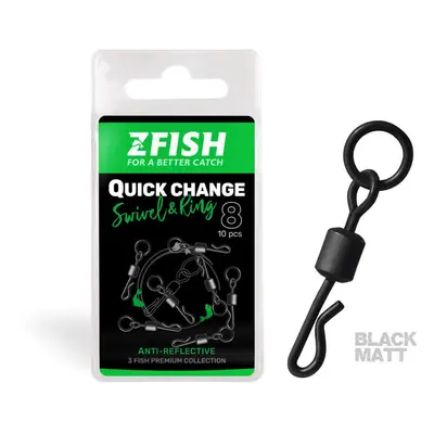 Zfish Obratlík s Kroužkem Quick Change Swivel With Ring Black Matt Vel. 8