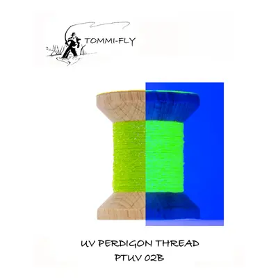 Tommi-Fly Nit UV Perdigon Thread Modrý Lesk Fluo Green