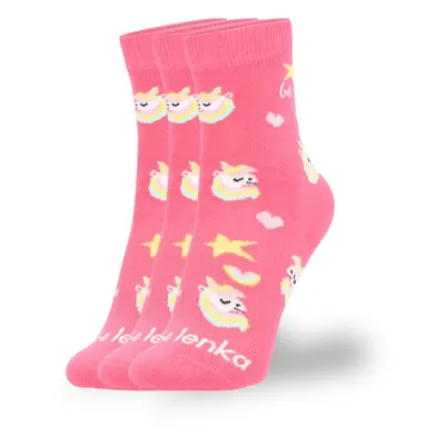 Dětské barefootové ponožky Be Lenka Kids - Crew - Unicorn - BubleGum Pink - pack