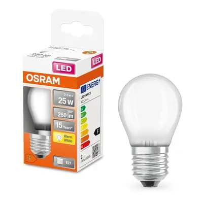 Matná mini LED žárovka E27 2,5 W CLASSIC P, teplá bílá