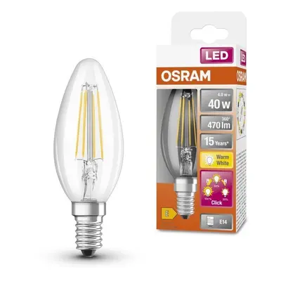 LED třístupňová stmívatelná žárovka E14 4 W CLASSIC B, teplá bílá