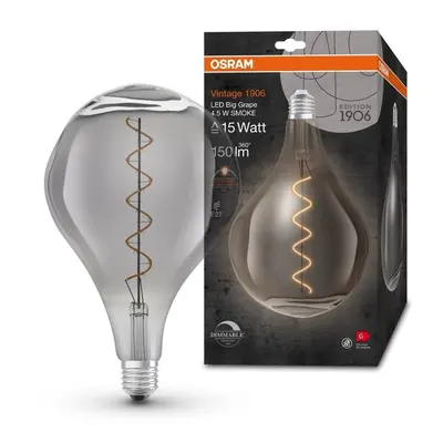 Stmívatelná kouřová LED žárovka E27 4,5 W BIG GRAPE, teplá bílá