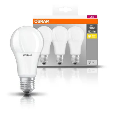 3ks matná LED žárovka E27 13 W BASE CLASSIC teplá bílá