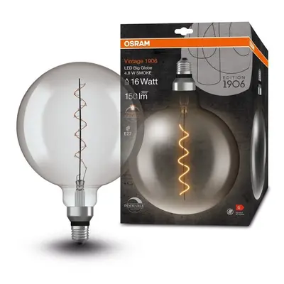 Kouřová stmívatelná LED žárovka E27 4,8 W BIG GLOBE, teplá bílá