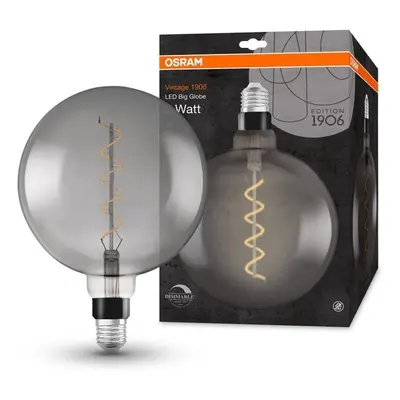 Kouřová LED stmívatelná žárovka E27 4 W GLOBE VINTAGE, teplá bílá