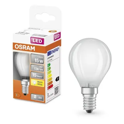 Matná LED mini žárovka E14 1,5 W CLASSIC P, teplá bílá