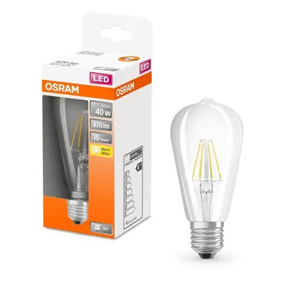 Dekorativní LED průhledná žárovka E27 4 W CLASSIC ST, teplá bílá