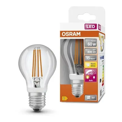 LED žárovka se senzorem pohybu E27 7,3 W STAR CLASSIC A, teplá bílá