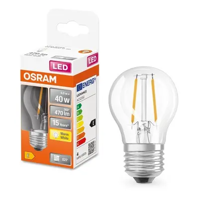 Mini průhledná LED žárovka E27 4 W CLASSIC P, teplá bílá