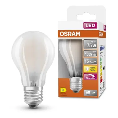 Stmívatelná matná LED žárovka E27 7,5 W CLASSIC, teplá bílá