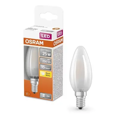 Matná LED síčková žárovka E14 2,5 W CLASSIC B, teplá bílá