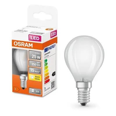 Matná LED mini žárovka E14 2,5 W CLASSIC P, teplá bílá