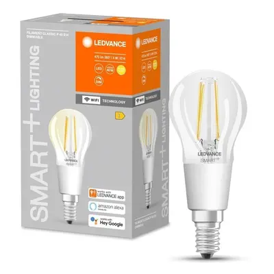 Chytrá stmívatelná LED WiFi žárovka E14 4 W FILAMENT, teplá bílá