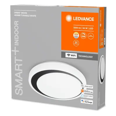 Chytré WiFi LED stropní světlo MOON, nastavitelná bílá