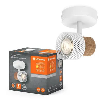 Bílé LED nástěnné svítidlo GU10 3,4 W SPOT CORK, teplá bílá