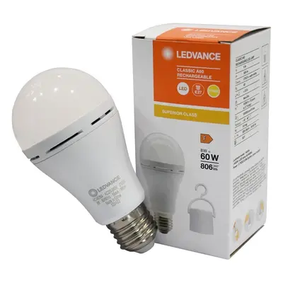 Závěsná LED žárovka E27 RECHARGEABLE, tepla bílá