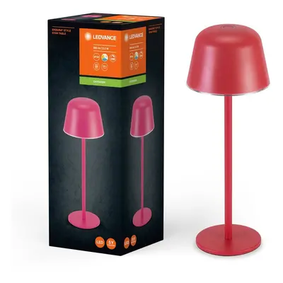 Červená LED stolní lampa USB ENDURA, laditelná bílá