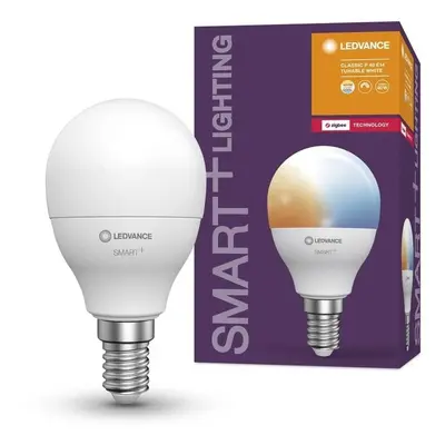 Chytrá zigbee stmívatelná LED žárovka E14 4,9 W CLASSIC P, teplá bílá