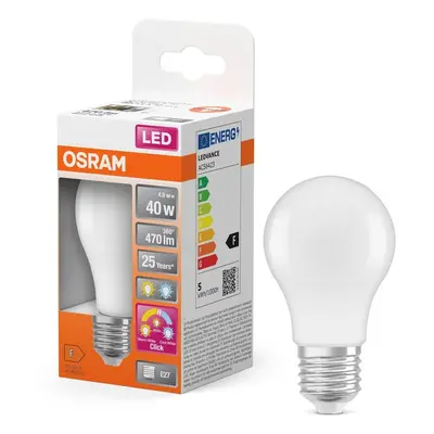 Matná LED žárovka E27 4.9 W CLASSIC A, laditelná bílá