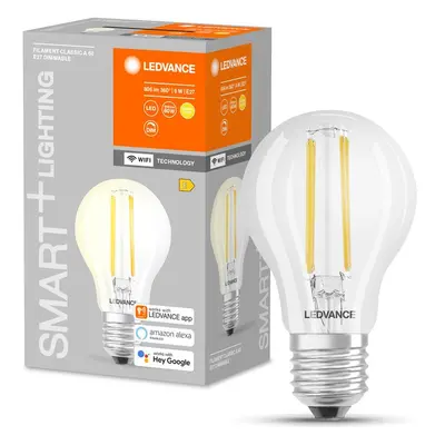 Chytrá stmívatelná WiFi LED žárovka E27 6W CLEAR, teplá bílá