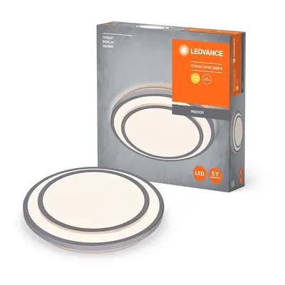 Stříbrné LED stropní svítidlo 24 W BERLIN 390 mm, teplá bílá