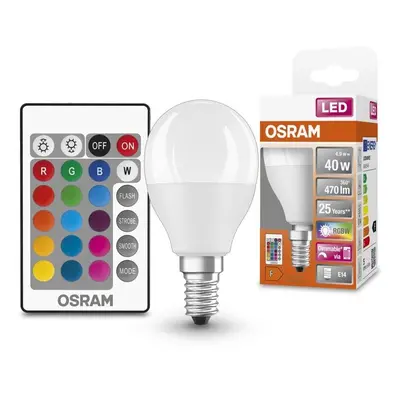 Stmívatelná LED žárovka s dálkovým ovládáním RGBW E14 4,9 W STAR