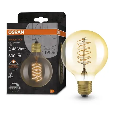 Stmívatelná LED žárovka E27 7 W VINTAGE GLOBE, teplá bílá