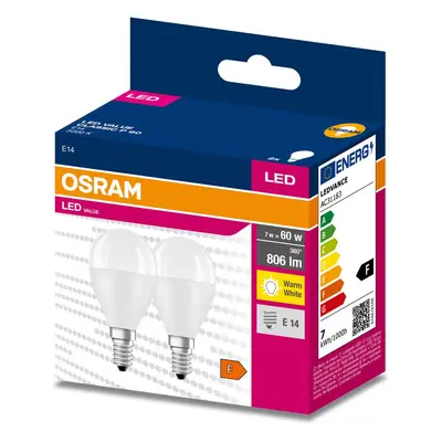 2 ks LED žárovka E14 806 lm 7.5 W CLASSIC P, teplá bílá