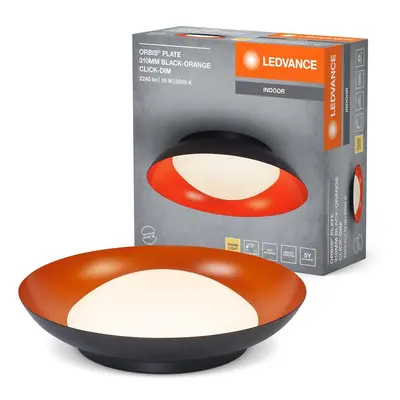 LED stropní svítidlo černá + oranžová 310mm ORBIS, teplá bílá