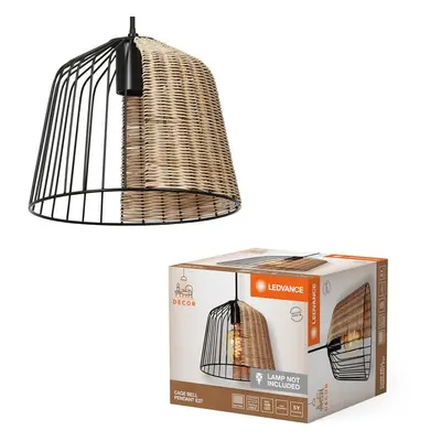 Ratanový lustr dekorativní E27 15 W CAGE BELL PENDANT