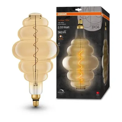 Vintage LED žárovka ve tvaru hnízda E27 4,8 W GOLD VINTAGE, teplá bílá