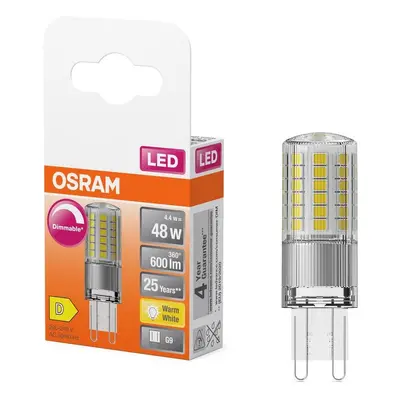 Stmívatelná LED žárovka 4.4W G9 PIN, teplá bílá