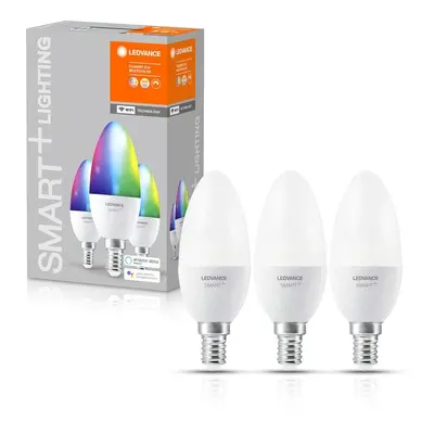 3ks chytrá WiFI LED RGBW žárovka E14 5W, svíčka