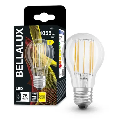 Průhledná LED žárovka E27 7.5W STAR CLASSIC A, teplá bílá