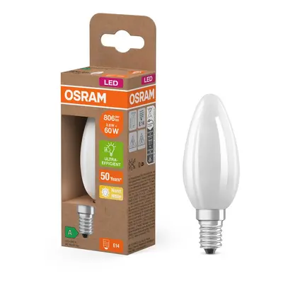 Účinná LED žárovka matná E14 2.2W CLASSIC B, teplá bílá