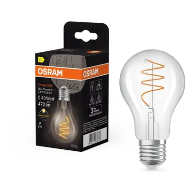 Čirá LED žárovka E27 3.4W VINTAGE CLASSIC A, teplá bílá