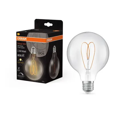 Čirá LED žárovka stmívatelná E27 7.2W VINTAGE GLOBE, teplá bílá