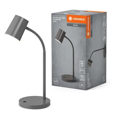 Tmavě šedá stolní lampa GU10 9W OFFICE DESK TRAPEZIUM