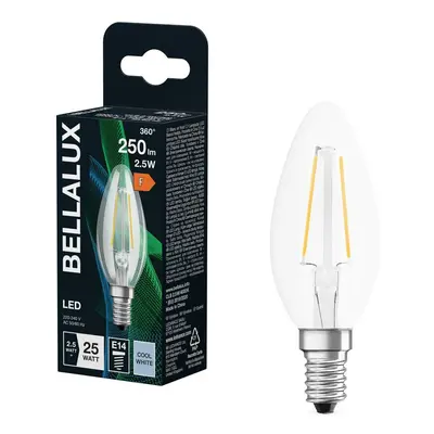 Čirá LED žárovka svíčková E14 2.5W CLASSIC B, studená bílá