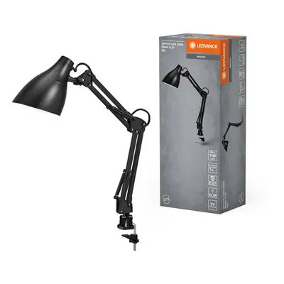 Černá stolní lampa E27 11W OFFICE LINE DESK PEAR CLIP