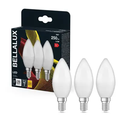 3x matná LED žárovka svíčková E14 3.3W CLASSIC B, teplá bílá